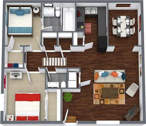 Texas Apartments 2 Bedroom Floor Plan